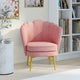 Fauteuil Arielle rose pieds dorés