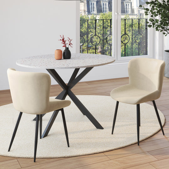 Lot de 2 chaises Taylor en velours et pieds métal