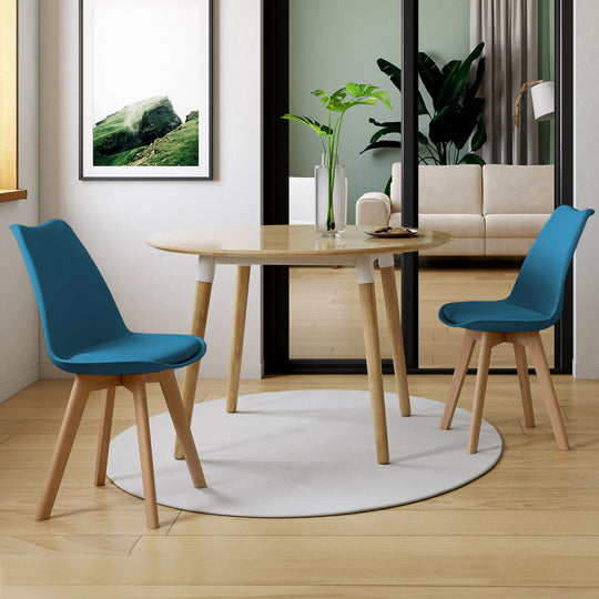 Lot de 2 chaises scandinaves Nordia Bleu canard