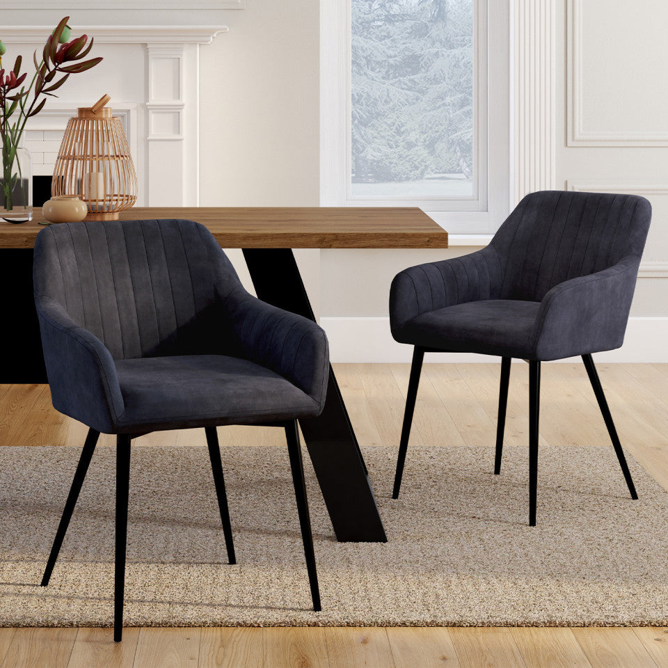 Lot de 2 chaises Arriana Gris fonce