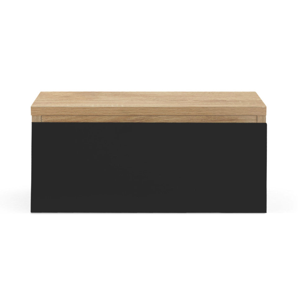 Lot de 2 tables de chevet  1 tiroir bois & noir suspendues TOM