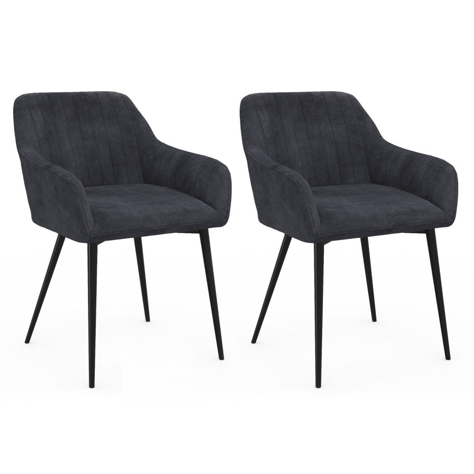 Lot de 2 chaises Arriana Gris fonce
