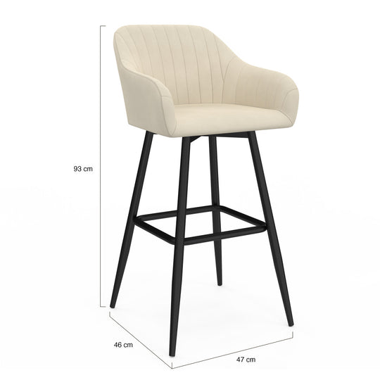 Lot de 2 tabourets Ariana beige