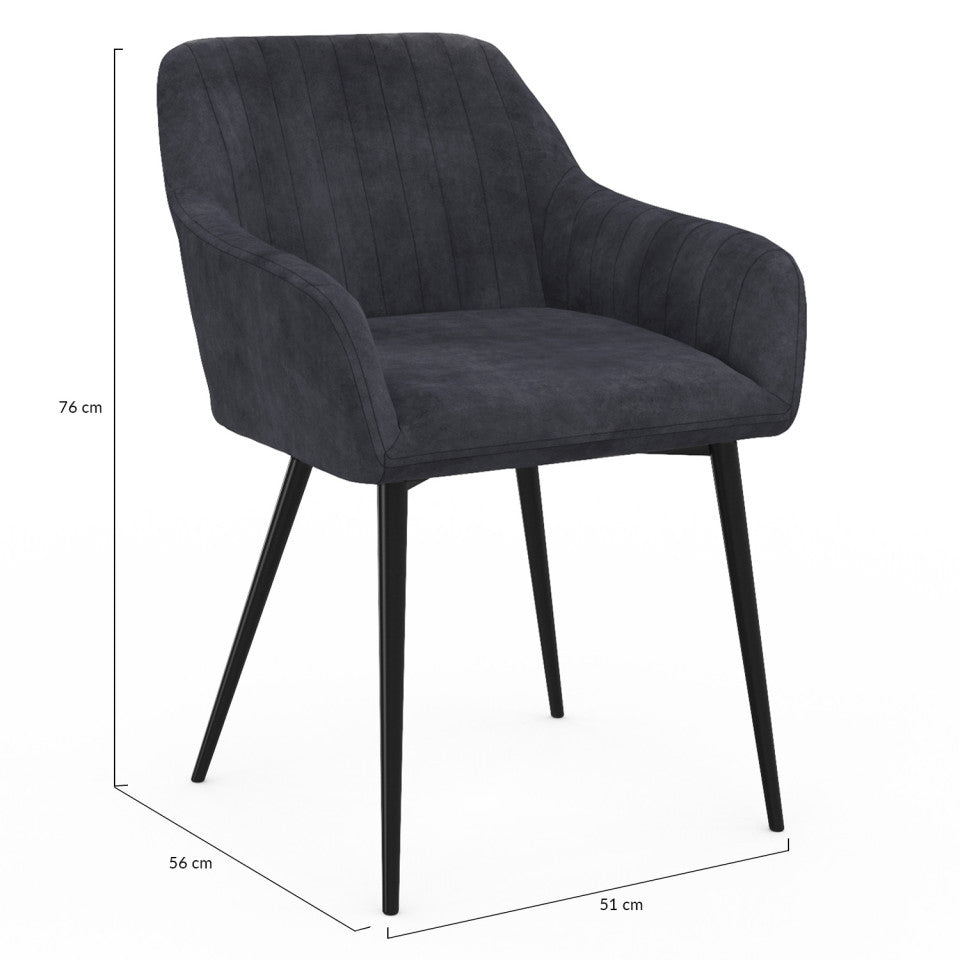Lot de 2 chaises Arriana Gris fonce
