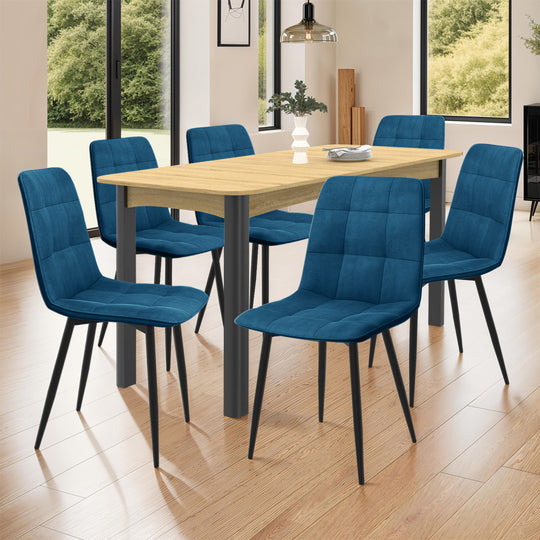 Lot de 6 chaises Linda Bleu canard