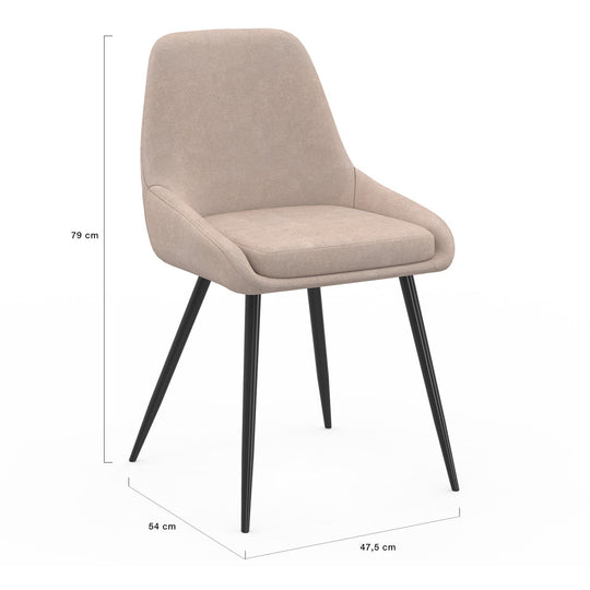 Lot de 4 chaises Ornella taupe