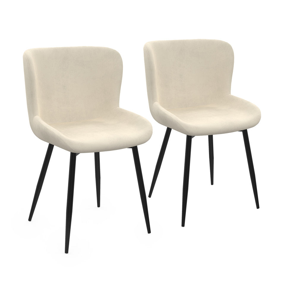 Lot de 2 chaises Taylor en velours et pieds métal
