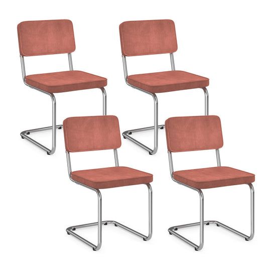 Lot de 4 chaises Naya en velours terracotta et pied métal