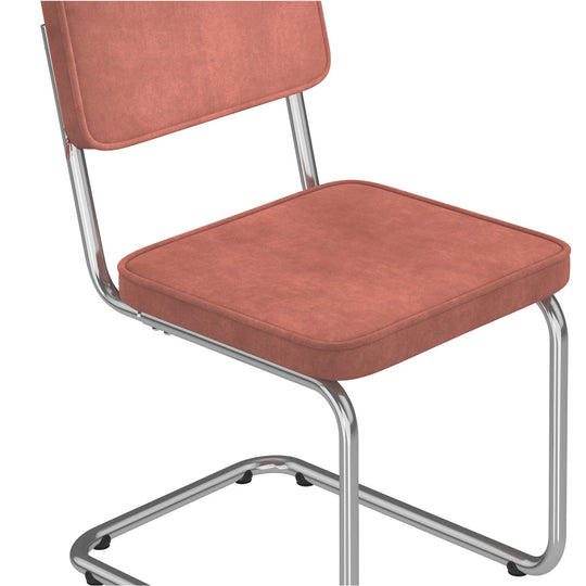 Lot de 4 chaises Naya en velours terracotta et pied métal