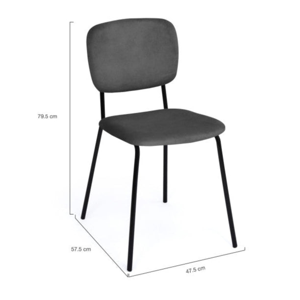 Lot de 4 chaises Clara Gris foncé