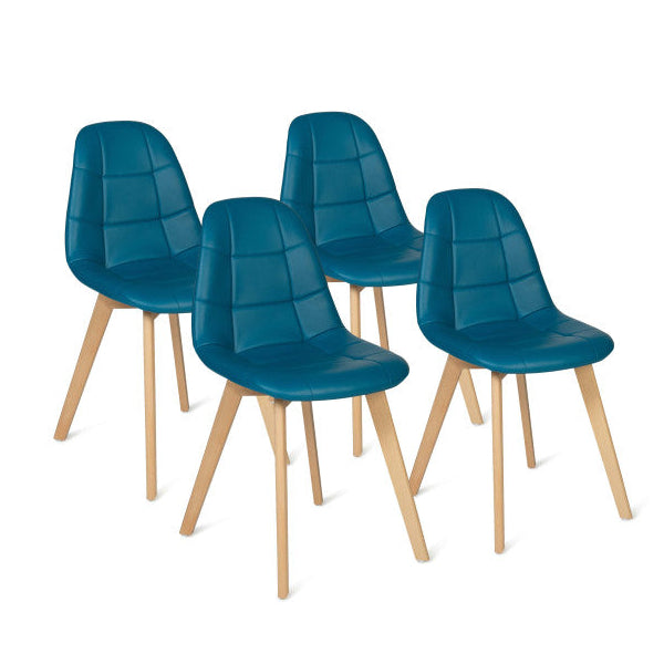 Lot de 4 chaises Rafaela bleu canard
