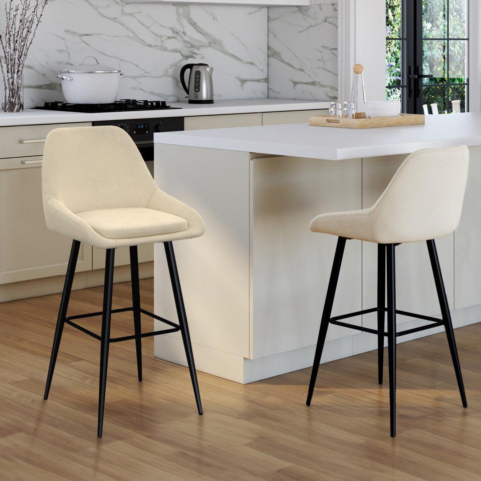 Lot de 2 tabourets Olivia beige