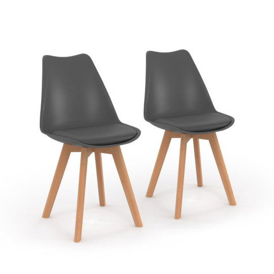 Lot de 2 chaises scandinaves Nordia Gris foncé