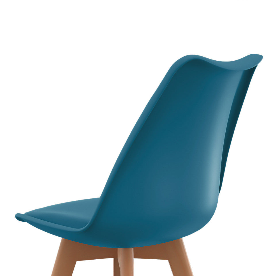 Lot de 2 chaises scandinaves Nordia bleu canard