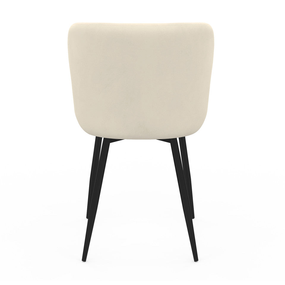 Lot de 2 chaises Taylor en velours et pieds métal