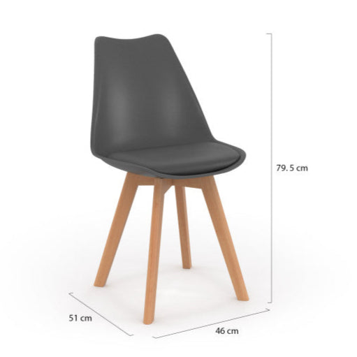 Lot de 2 chaises scandinaves Nordia Gris foncé