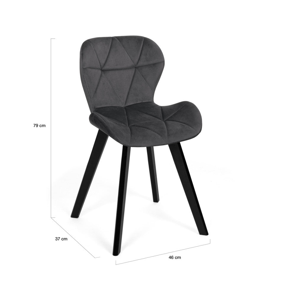 Lot de 4 chaises DAISY en velours – mix de couleurs