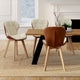 Lot de 2 ou 4 chaises GLADYS en tissu beige & camel – pieds bois