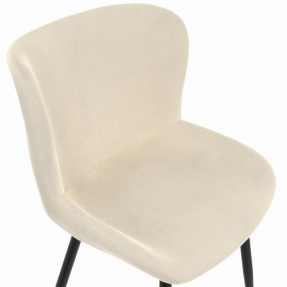 Lot de 2 chaises Taylor en velours et pieds métal