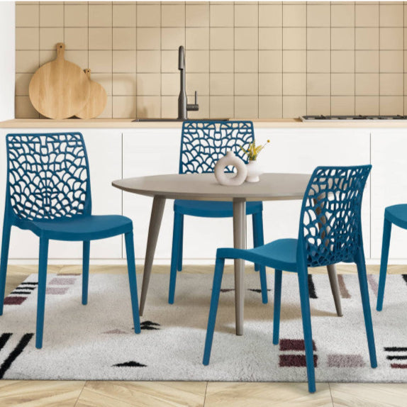 Lot de 4 chaises Dahlia Bleu canard