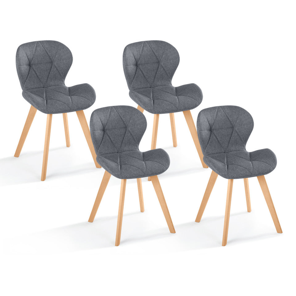Lot de 4 chaises Gatsby gris foncé