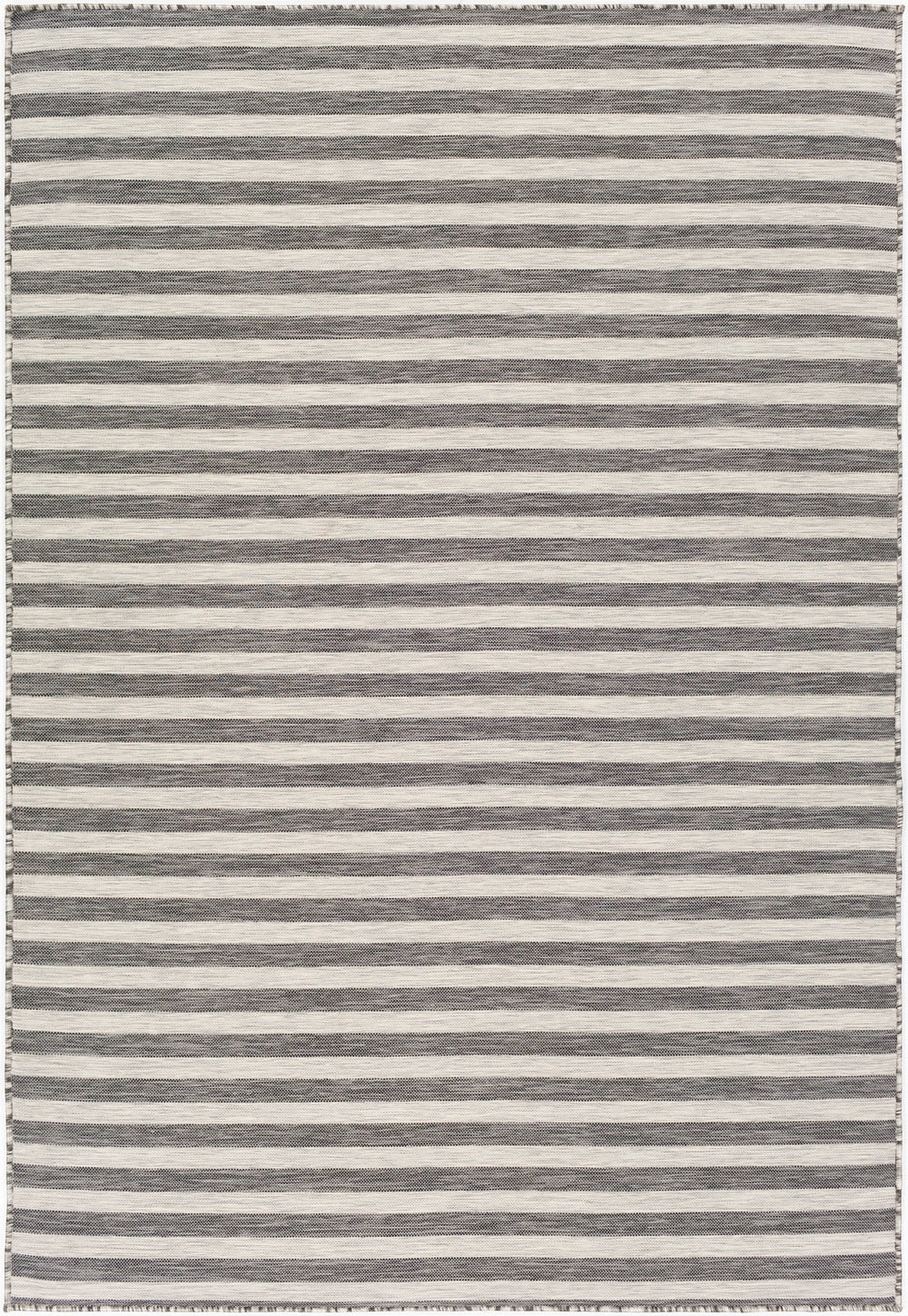 Tapis d'Extérieur/Intérieur Rayé Ivoire/Noir Hofu