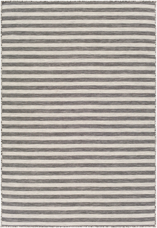 Tapis d'Extérieur/Intérieur Rayé Gris/Ivoire Hofu