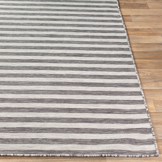 HOFU Tapis d'Extérieur/Intérieur Rayé Gris/Ivoire 160x220