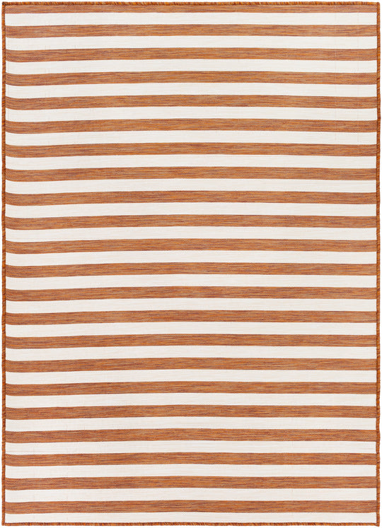 Tapis d'Extérieur/Intérieur Rayé Rouge/Ivoire Hofu