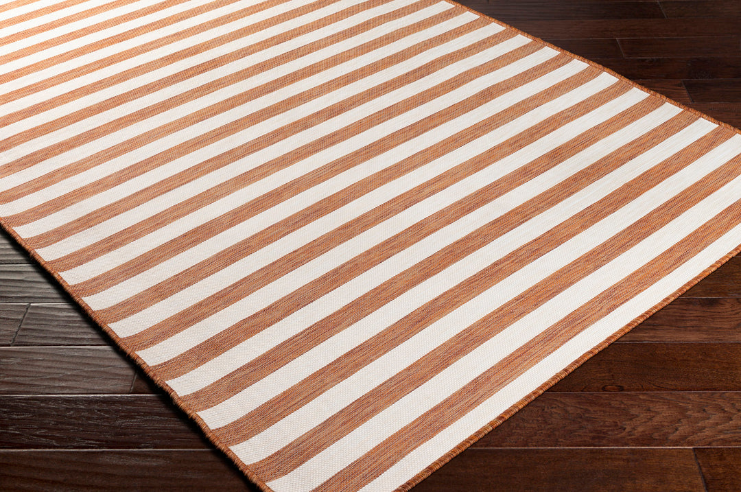 Tapis d'Extérieur/Intérieur Rayé Rouge/Ivoire Hofu
