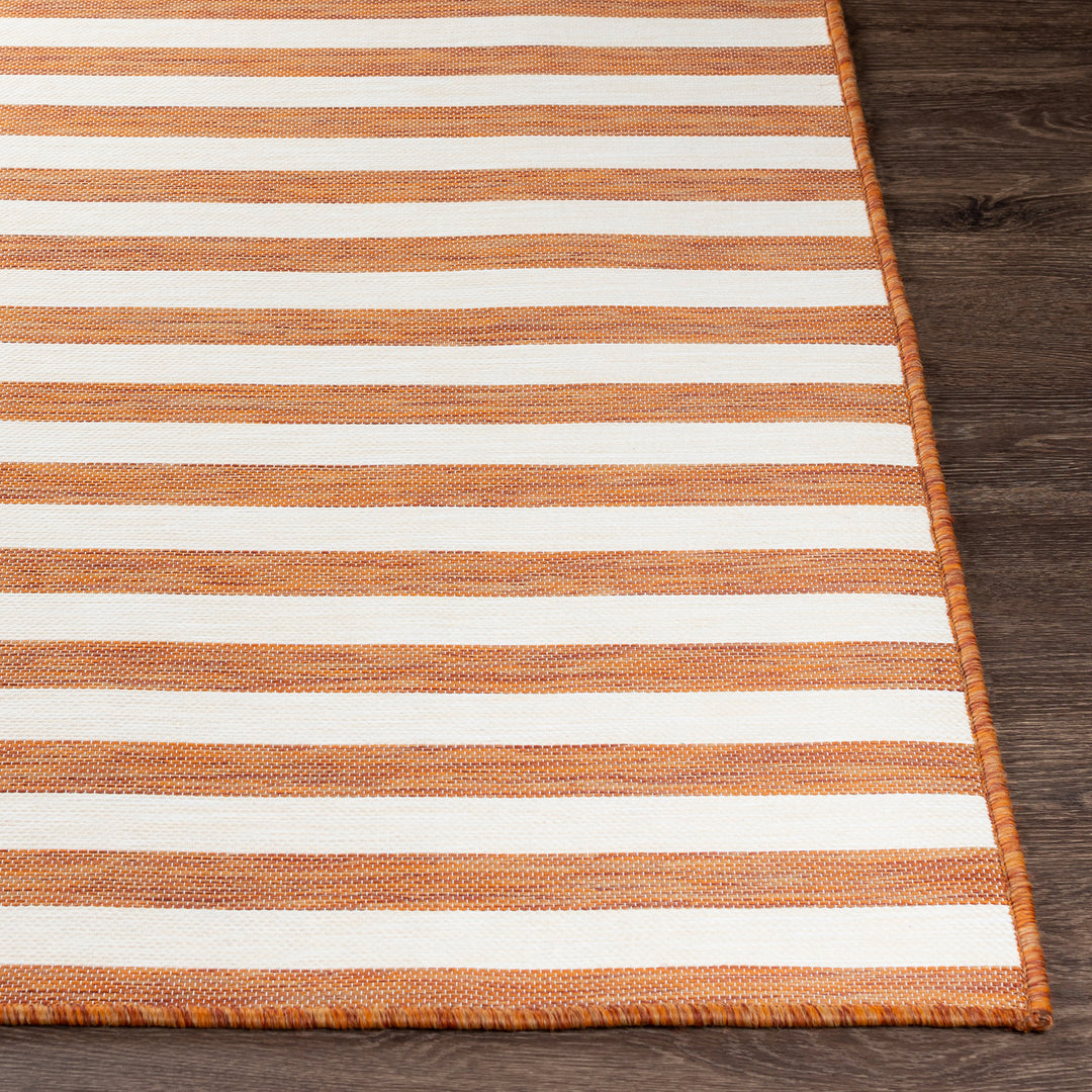 Tapis d'Extérieur/Intérieur Rayé Rouge/Ivoire Hofu