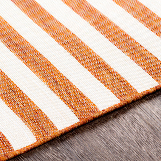 Tapis d'Extérieur/Intérieur Rayé Rouge/Ivoire Hofu