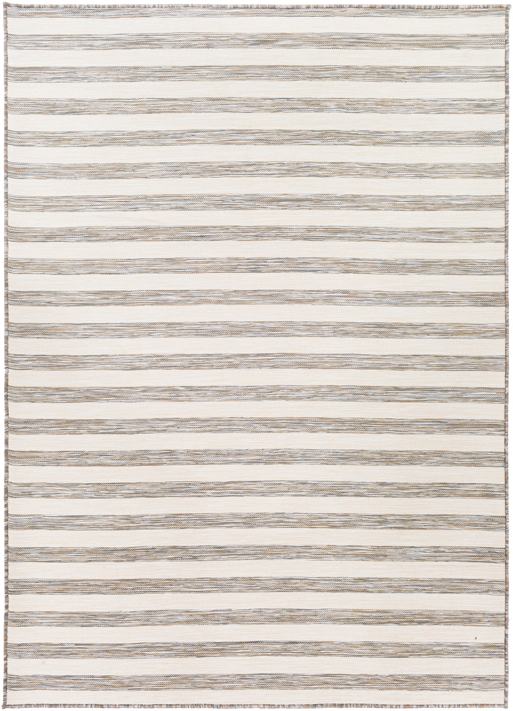 Tapis d'Extérieur/Intérieur Rayé Beige/Ivoire Hofu