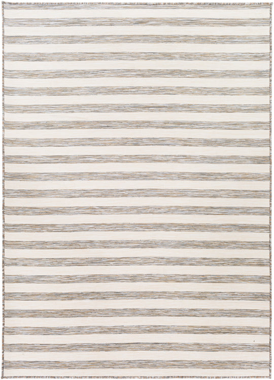 Tapis d'Extérieur/Intérieur Rayé Beige/Ivoire Hofu