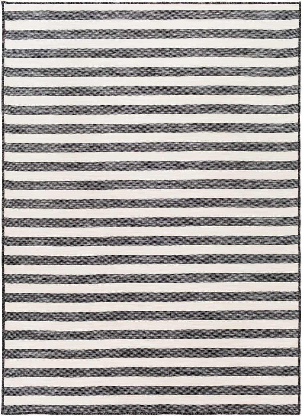 Tapis d'Extérieur/Intérieur Rayé Noir/Ivoire Hofu