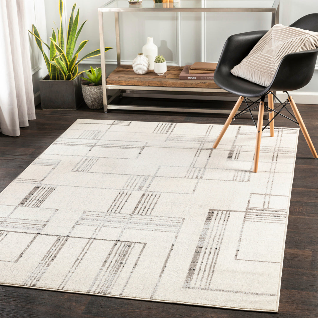 Tapis Scandinave Moderne Blanc/Gris Holland