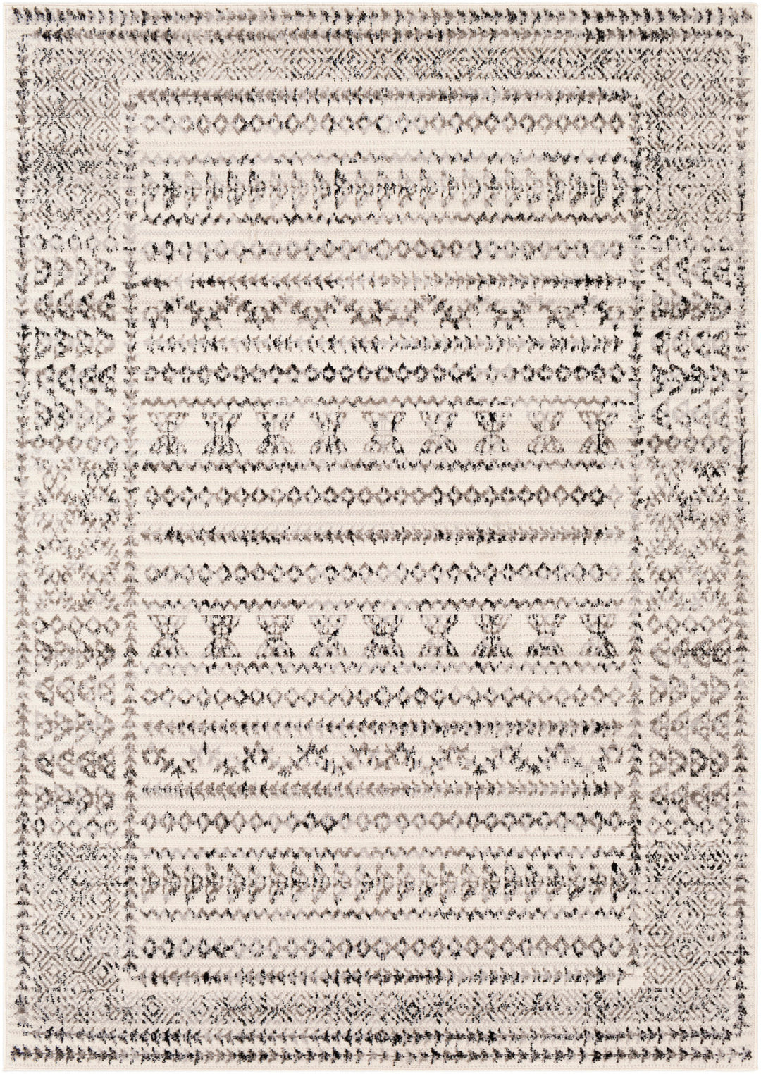 Tapis Scandinave Bohème Blanc/Noir Ipoh