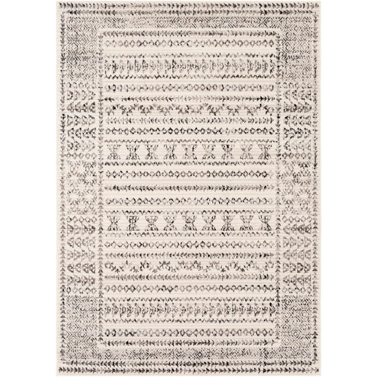 Tapis Scandinave Bohème Blanc/Noir Ipoh