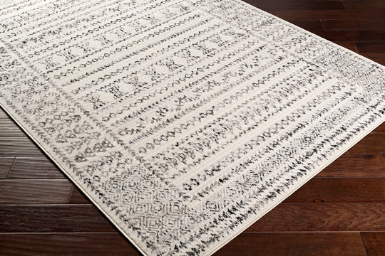 Tapis de Couloir Scandinave Bohème Blanc/Noir Ipoh