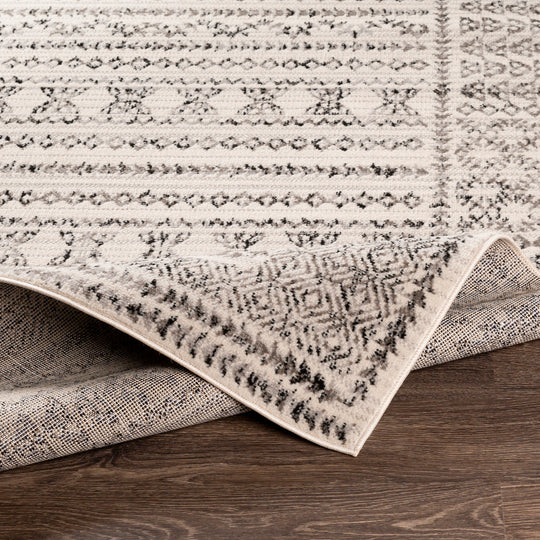 Tapis Scandinave Bohème Blanc/Noir Ipoh