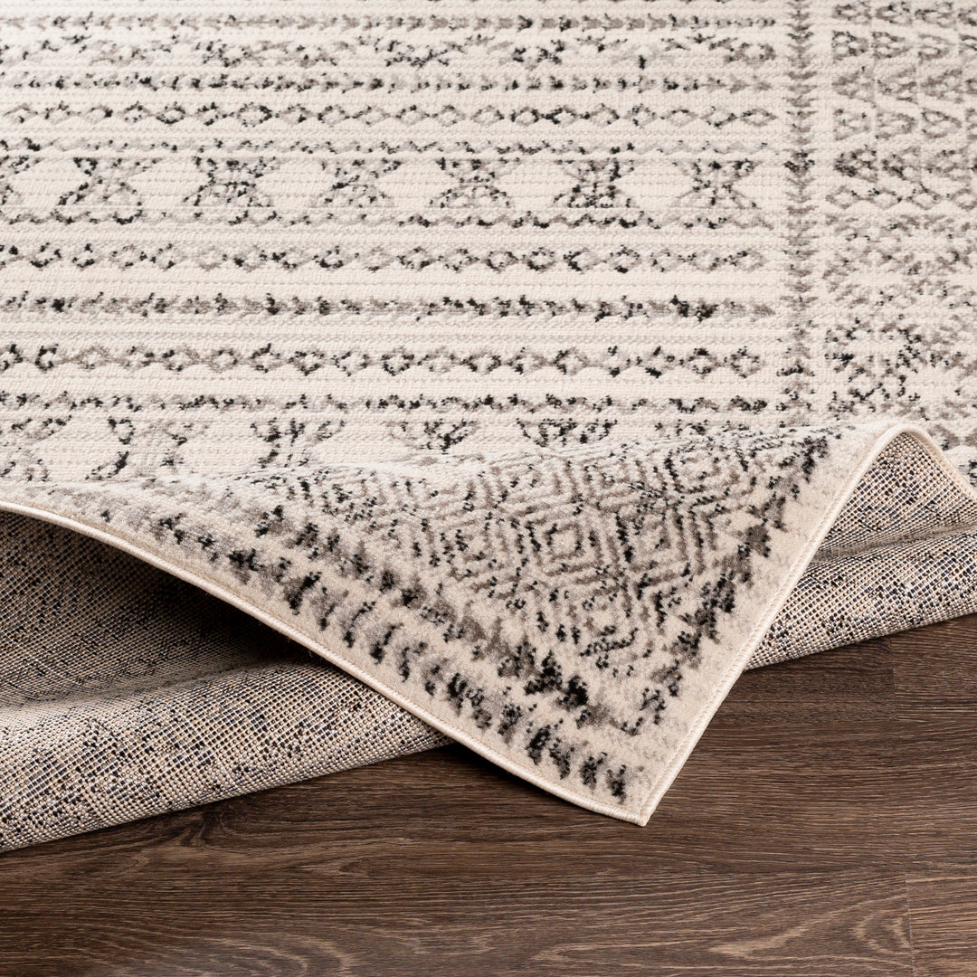 Tapis de Couloir Scandinave Bohème Blanc/Noir Ipoh