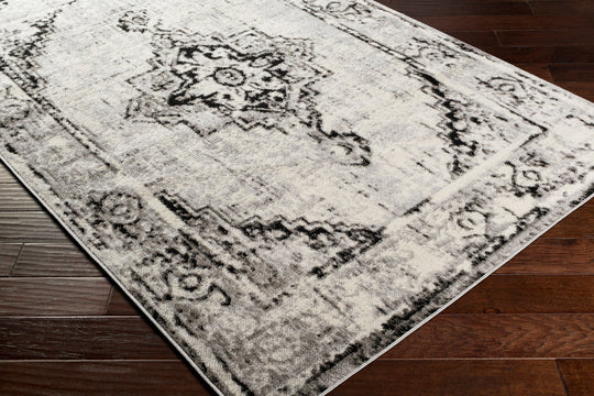 Tapis Vintage Oriental Blanc/Gris/Noir Jaqart