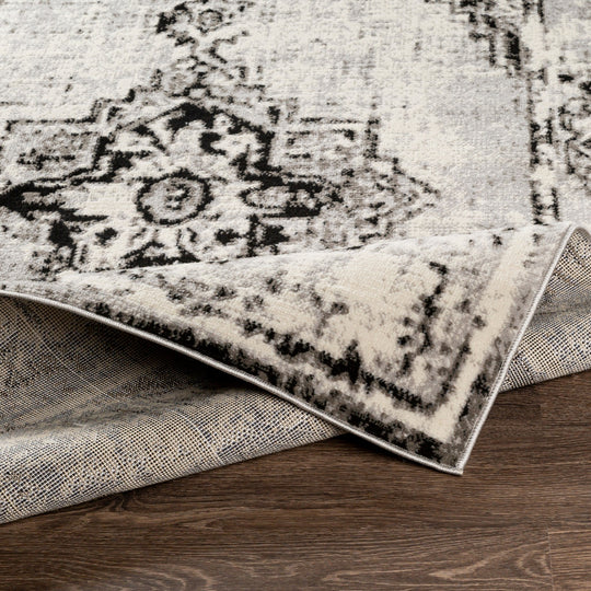 Tapis Vintage Oriental Blanc/Gris/Noir Jaqart