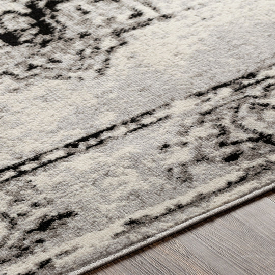 Tapis Vintage Oriental Blanc/Gris/Noir Jaqart