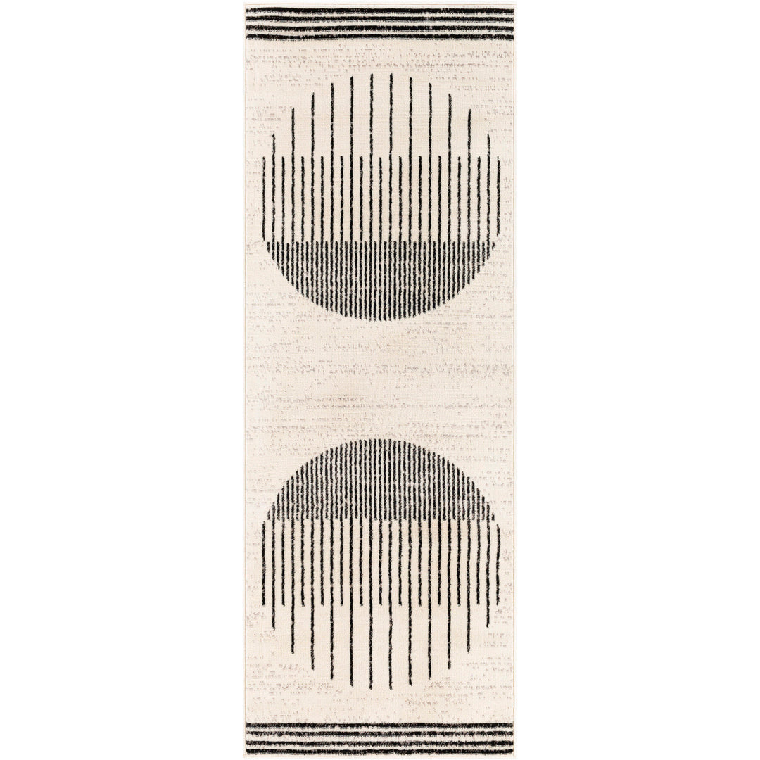 Tapis de Couloir Scandinave Moderne Blanc/Noir Santiago