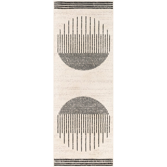 Tapis de Couloir Scandinave Moderne Blanc/Noir Santiago