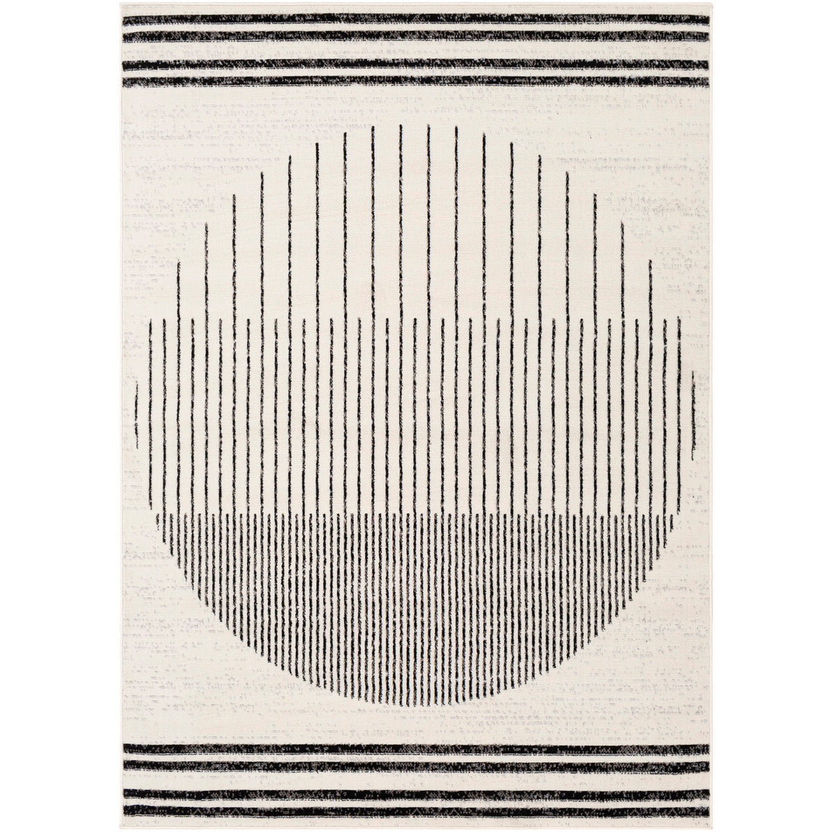 Tapis SURYA Santiago scandinave, motif d'arcs gris et lignes noires sur fond blanc cassé, vue 10