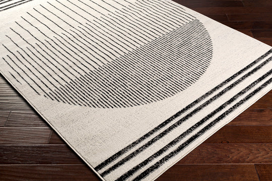 Tapis de Couloir Scandinave Moderne Blanc/Noir Santiago