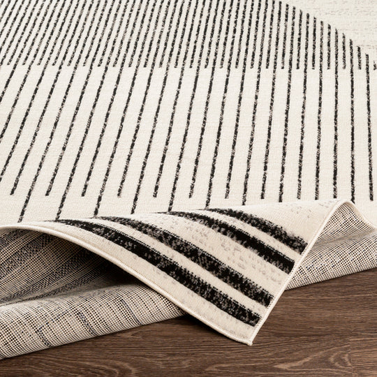 Tapis de Couloir Scandinave Moderne Blanc/Noir Santiago