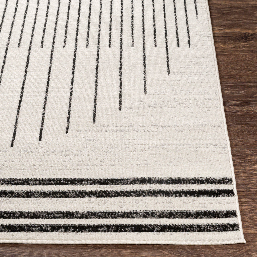 Tapis Rond Scandinave Moderne Blanc/Noir Rond Santiago